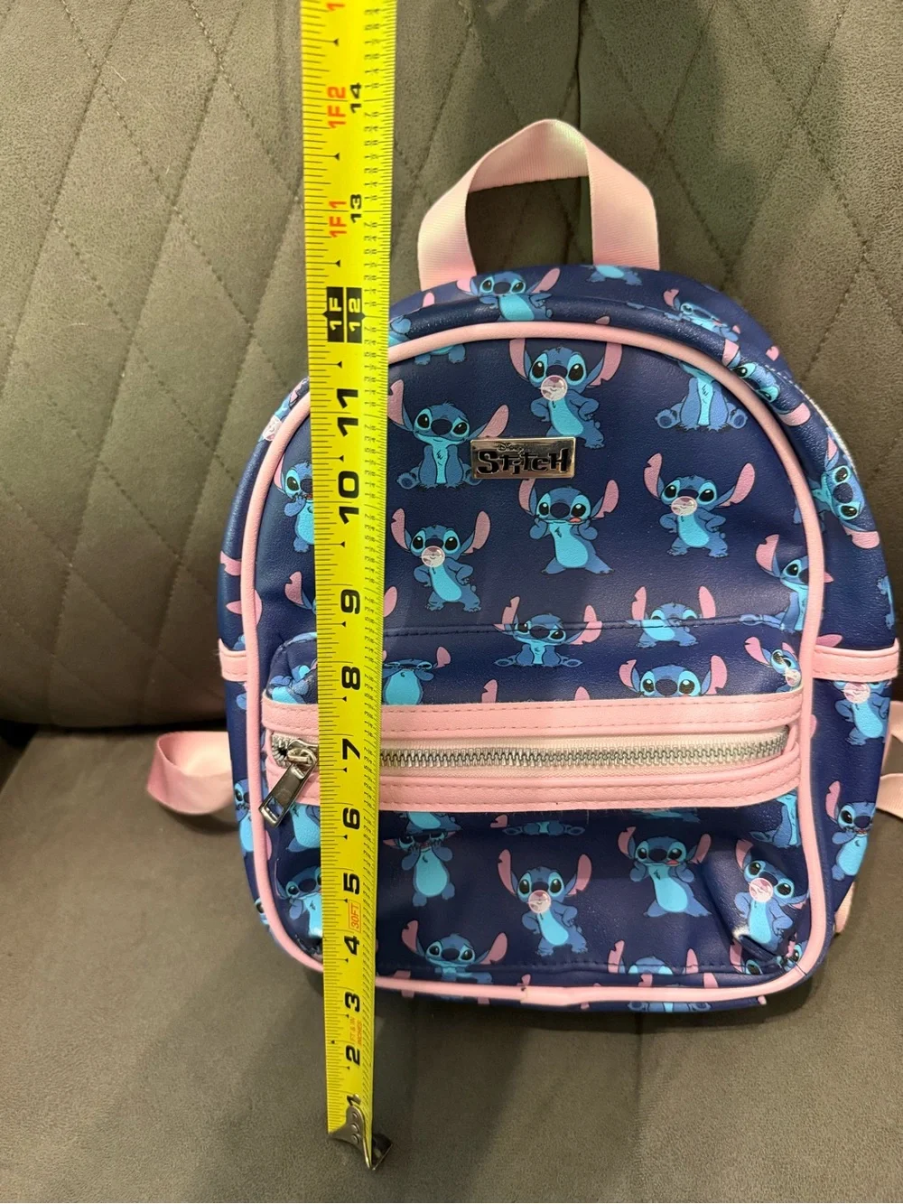 Stitch Disney Kids Mini Backpack - Navy Blue with Pink Trim